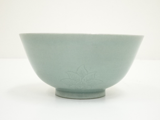 松月窯 金鐘浩造 高麗青磁茶碗（共箱）：リサイクル・アンティーク着物